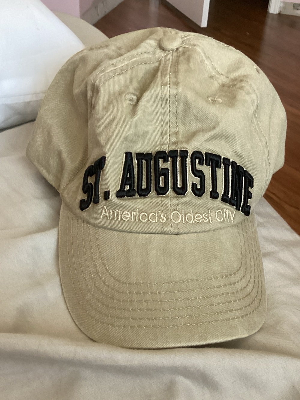 Robin Ruth Beige 'St. Augustine' Embroidered Baseball Cap